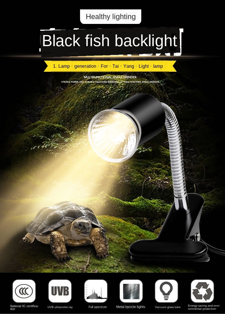 Bombilla regulable de caparazón de tortuga, luz solar de espectro completo, para reptiles, anfibios, UVB + UVA, productos para mascotas de bajo consumo