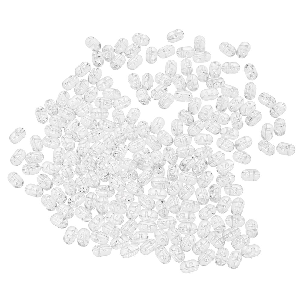 200 stk fiskeperler harde klare perler setter fiske lokker harde lokker fisk tilbehør pesca gjennomsiktige dobbelthullede perler: 200 store