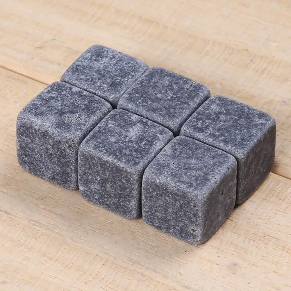 6 Pièces En Marbre Cubes Whisky Boissons Refroidissement Glace Pierre Cocktail Accessoires