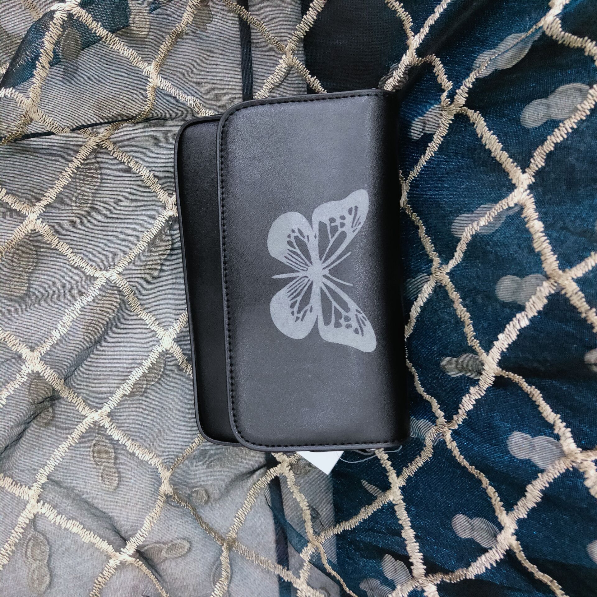 Dameveske kjede en skulder liten veske deksel dame søt jente vintage messenger cross body bag sommerfugl svart  gh25698