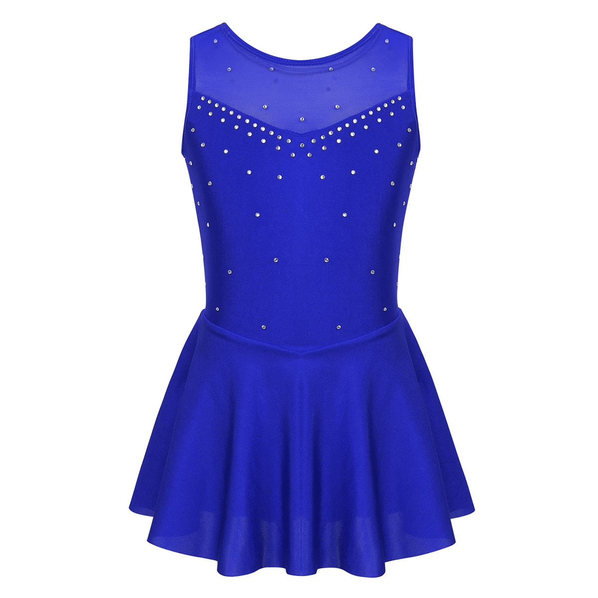 Robe de Ballet pour Fille, Tenue de Ballerine de Patinage Artistique avec Dos en Strass, pour Spectacle sur Scène: L / GRIS