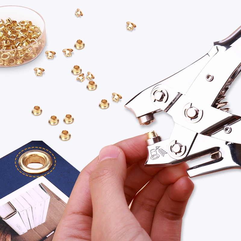 Máquina perforadora de papel, retenedor de Metal con etiqueta de ojal, cortador de papel, perforadora de agujeros para manualidades, suministros de encuadernación para álbum de recortes