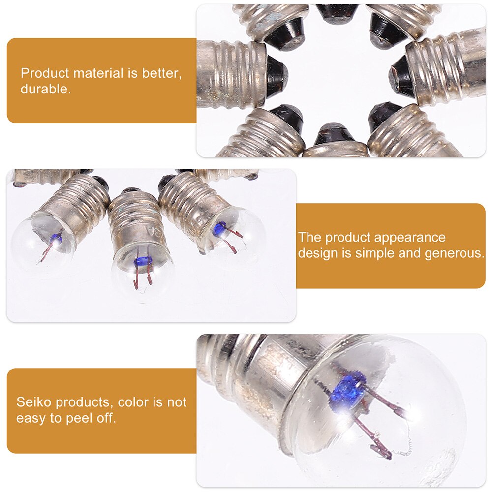 50pcs Light Bulbs Miniature Screw Base Lamps DIY Teaching Experiment Bulb 3.8V