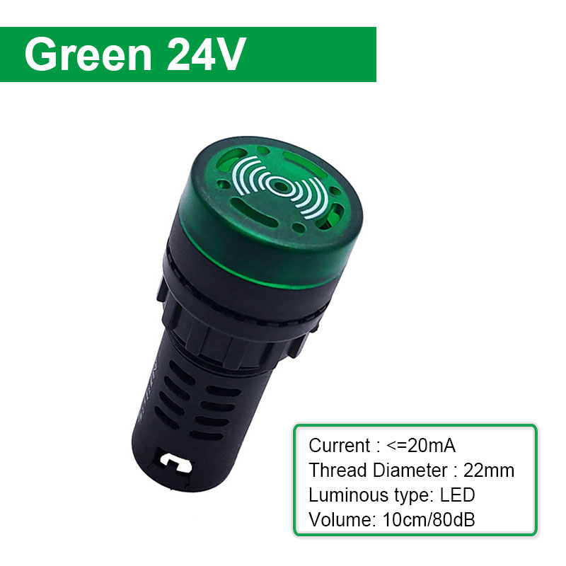 1 Uds AD16-22SM zumbador sonido intermitente luz LED intermitente indicador AC/DC alarma 12V 24V 110V 220V lámpara: YELLOW