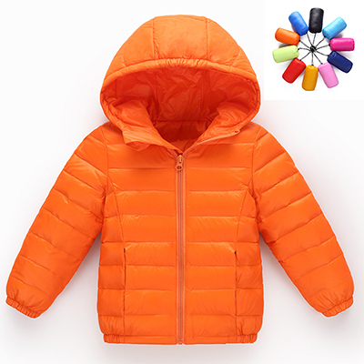 hiver garçons filles mince vers le bas coton manteau bébé enfants printemps automne doudoune enfants 3-11Y vêtements d'extérieur: Orange / 7