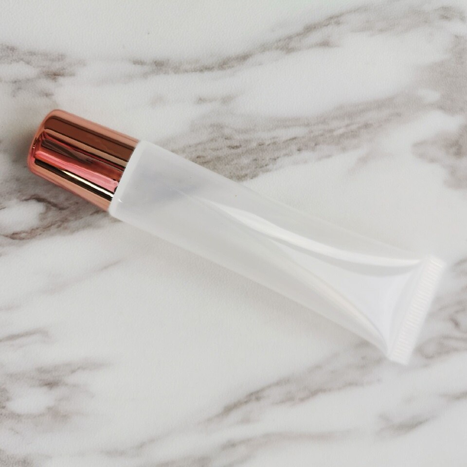 Tube transparent à pression pour le maquillage, or Rose, 15ml, contenant vide pour Gloss à lèvres, baume à lèvres, doux, à faire soi-même, 20 pièces/lot