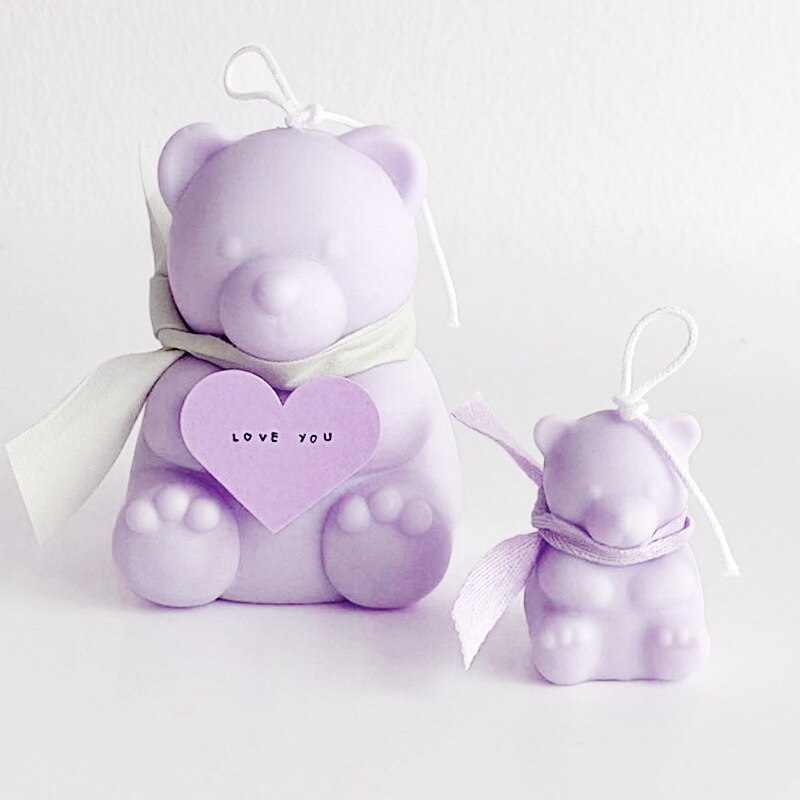 Cute big bear scented candle mold animal plaster chocolate mold handmade diy material silicone mold