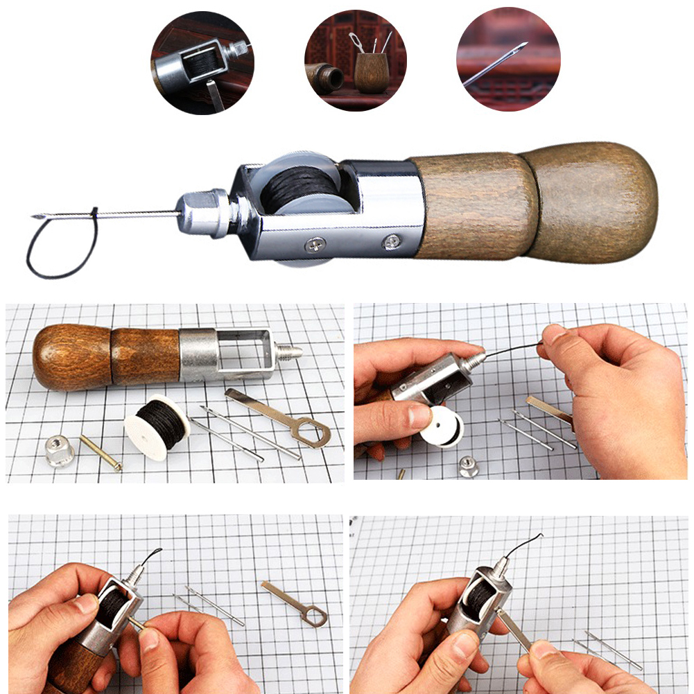 Leer Naaimachine Handleiding Handgemaakte Custom Creatieve Diy Schoenen Doos Kleding Bagage Naald Graveren Ambacht Handgereedschap