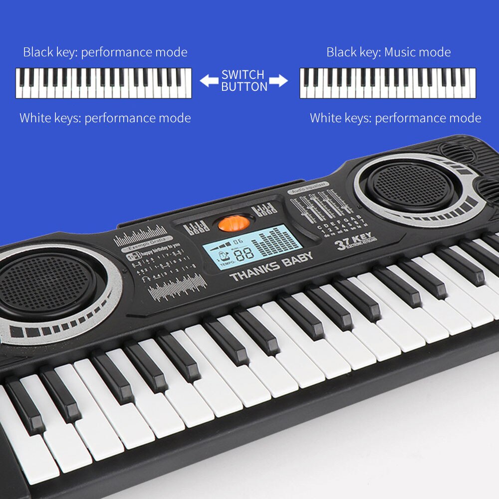 ABS With Loud Speaker Electronic Keyboard Piano Musical Instrument Electronic Organ Portable Keyboard Instruments 37 Key