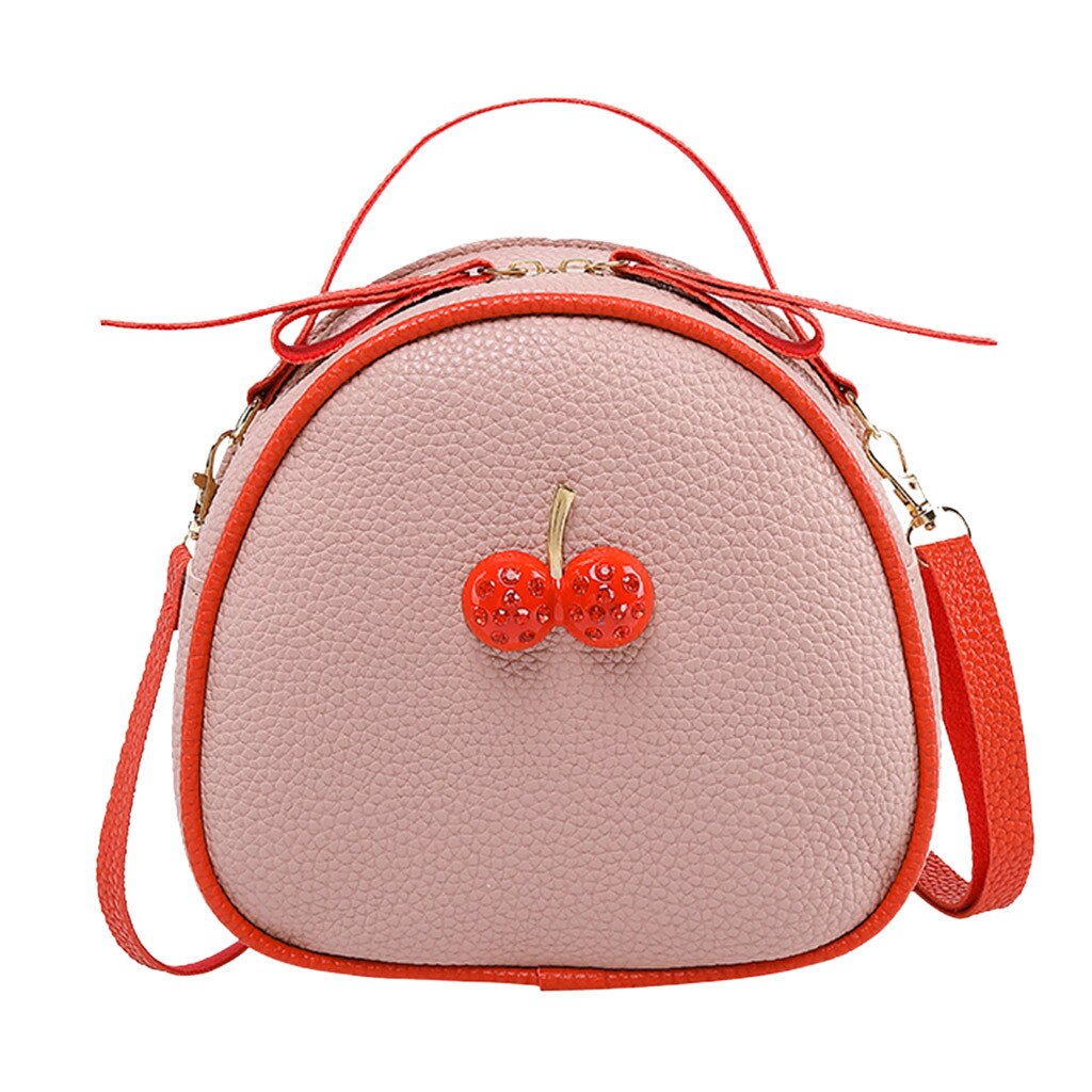 Couro do plutônio das mulheres bolsa de ombro feminina bolsa e bolsas menina mini cereja crossbody saco do vintage sac principal femme # t1p: Rosa