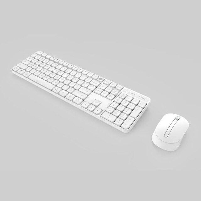 Originalt miiiw trådløst kontor tastatur og mus sett 104 smakebit 2.4 ghz vinduer pc mac kompatibelt bærbart usb tastatur: Hvitt sett