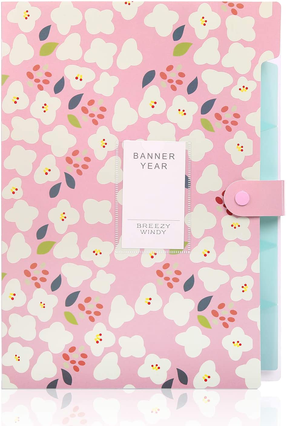 A4 Flower File Bag Data Book Large Capacity File folder portfolio 6 pockets Organizer for School Office Home