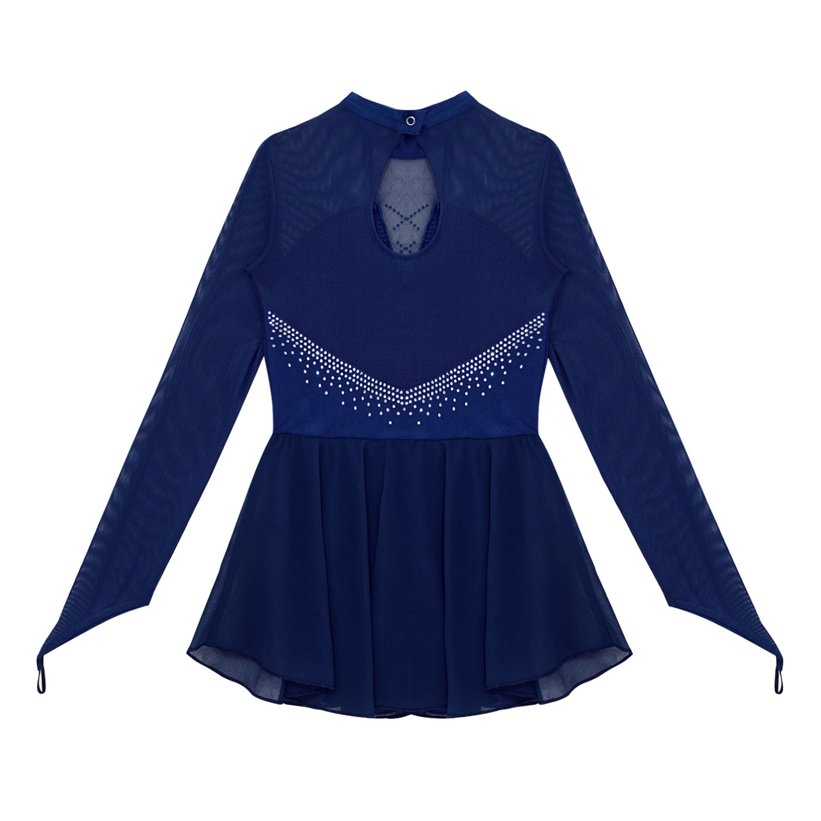 Vestito da ballo per bambini pattinaggio di figura vestito da ballo scintillante strass maglia giuntura ballerina balletto ginnastica allenamento Tulle tutù vestire