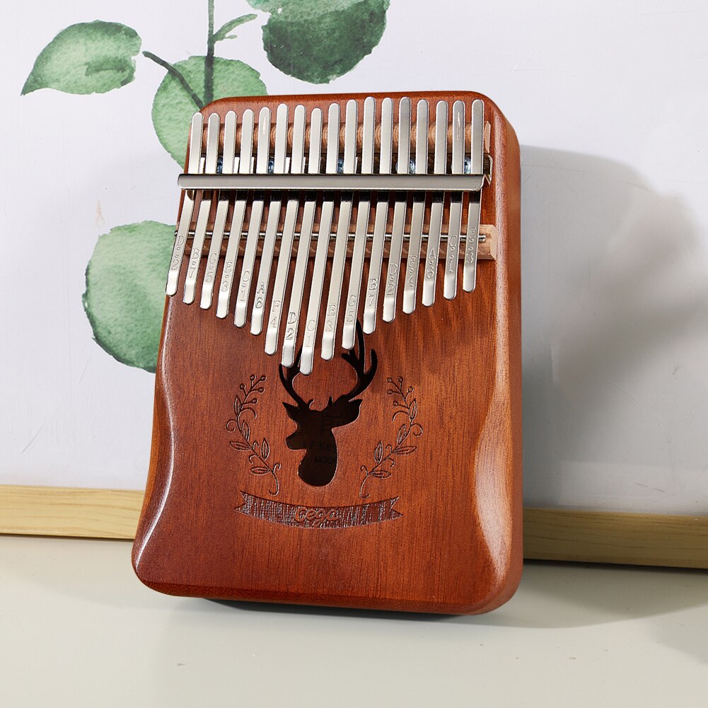 Kalimba de madera de Acacia, instrumento Musical ligero y portátil con de ciervo, Pulgar, dedo, Piano, 17 teclas