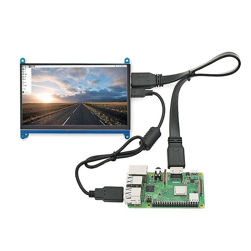 7 Inch Touch Screen 1024x600 Resolution LCD Display HDMI TFT Monitors Compatible for Raspberry Pi UND
