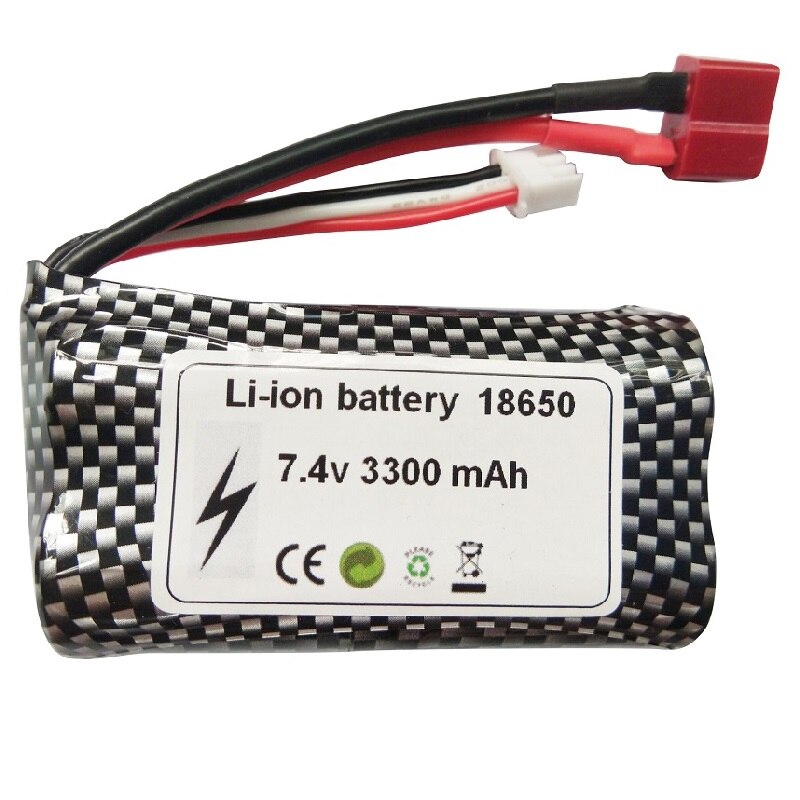 (T) wltoys 10428 12429 12423 12427 12401 12402 12402-A 12402A Parti di Automobili del RC 7.4V 3300MAH Batteria lipo 2S 18650: WHITE