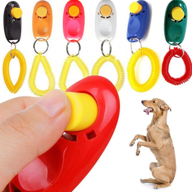 1PC Pet Clicker Clicker Training Guide Dog Supplies Portable Button Clicker Wrist Band Pets Dog Cat Whistle Trainer Delicate