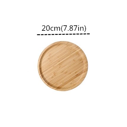 Wooden Flat Dishes tableware Japanese snack foods round Dinner Trays Food container Kitchen utensils Sushi Fruit Plates Party: 20cm
