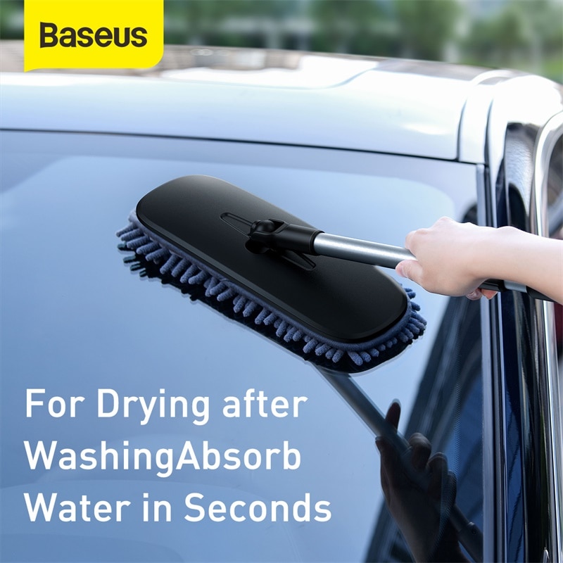 Baseus-mopa para suelo de microfibra cepillo de lavado de coches, manos libres, cepillos de limpieza de vehículos, mopa plana suave, herramientas de limpieza del hogar