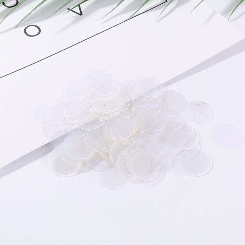 90Pcs/Lot Transparent Sequins 2cm Large Round Sequin Paillettes Sewing Craft With Side Hole for Women Garments DIY Accessories: White Transparent