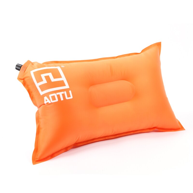 Outdoor Portable Camping Pillows Automatic Inflatable Pillow Camping Tent Air Pillow Neck Camping Sleeping Gear Travel Pillows: Orange