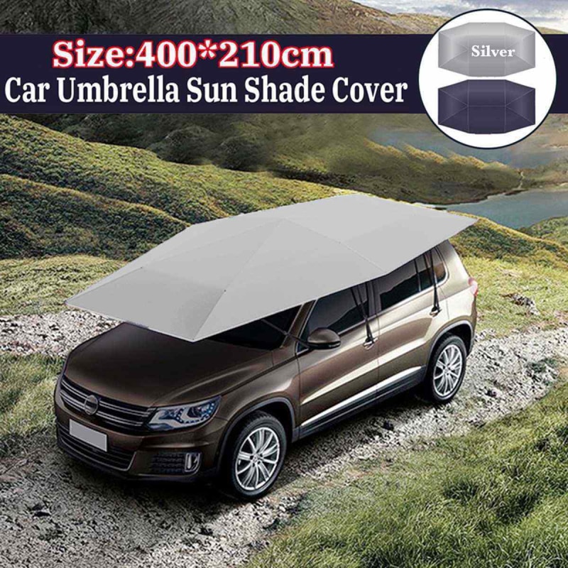 Udendørs bil køretøj telt bil paraply solafskærmning oxford klud polyester betræk uden beslag bil styling bil tilbehør
