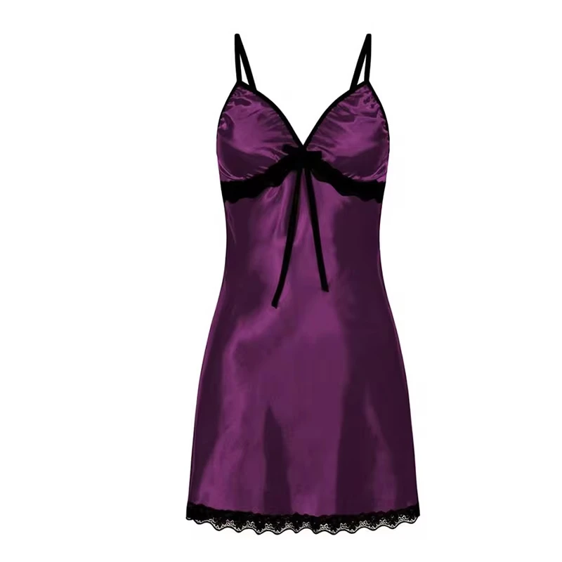 Sexy nachtkleding voor dames, zijde satijnen nachtkleding, slipjurk, mouwloze pyjama, nachthemd, nachtkleding in grote maten, comfortabel