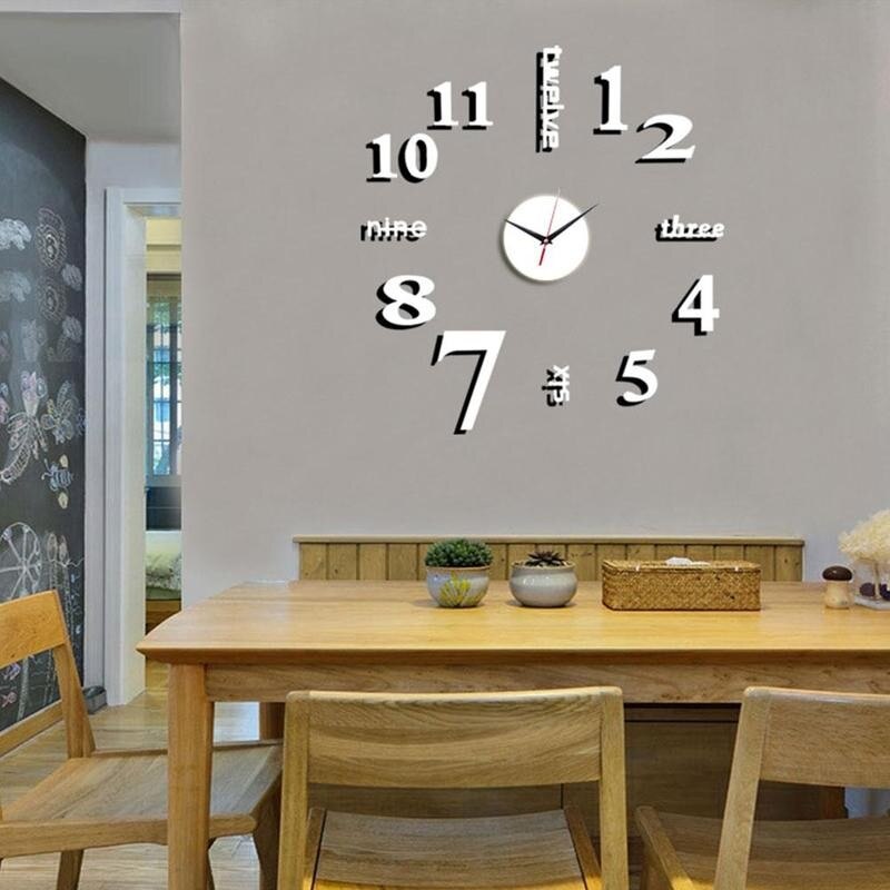 Diy peili seinäkello tarra akryyli 3d roomalaista numeroa huoneen seinä eläville kelloille kotitarrat kello kello toimisto seinätaide  k3 f 4