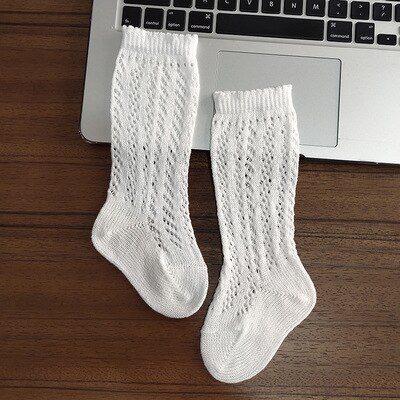 5 Kleuren Kinderen Meisje Spaanse Stijl Knie Hoge Sokken. Vintage Baby Peuter In Buis Sokken. Kid 'S Visnetten Sok Baby Socken 0-3Y: white / 1-2 years old