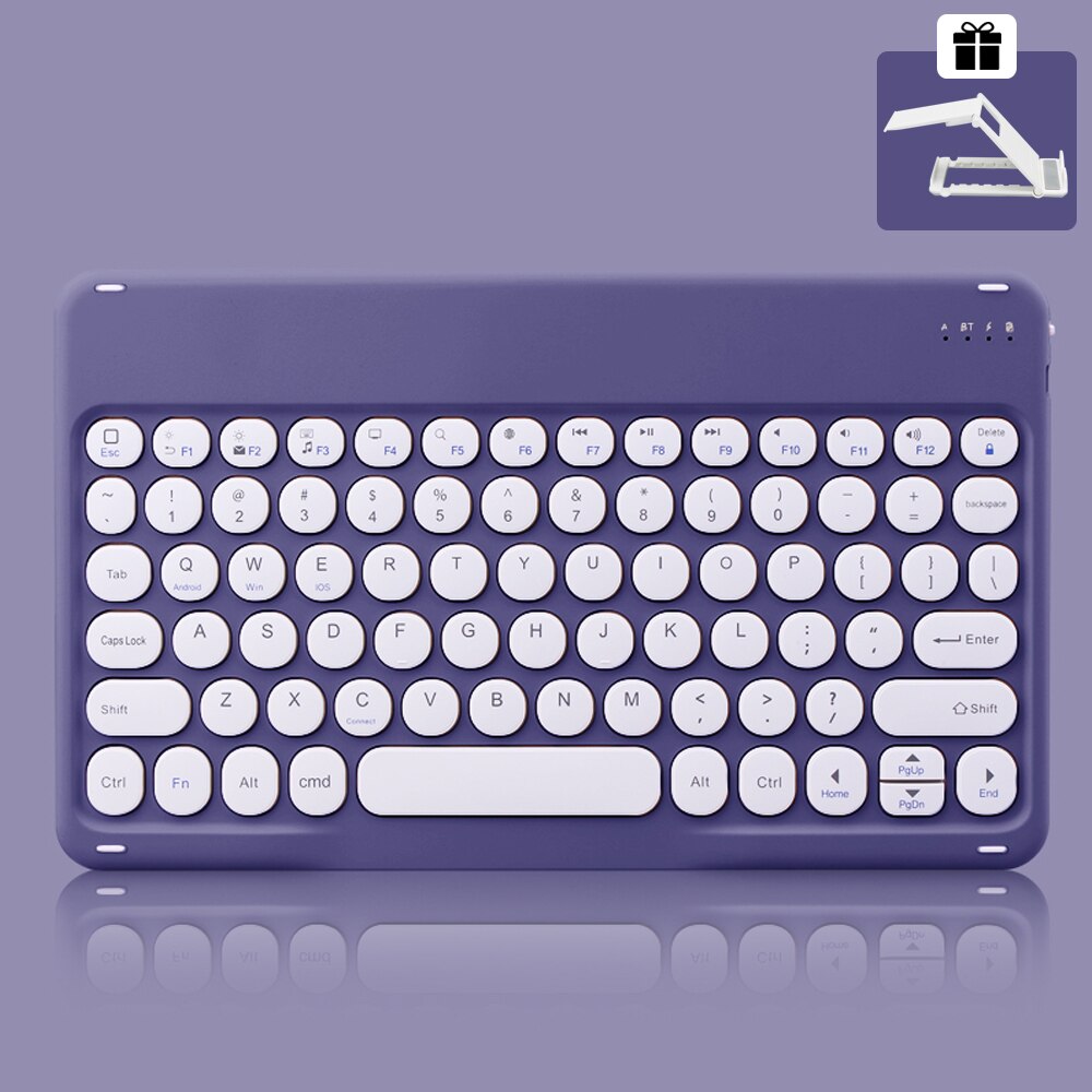 Voor Ipad Toetsenbord Draadloze Bluetooth Toetsenbord Teclado Tablet Voor Ipad Xiaomi Samsung Huawei Tablet Android Ios Windows: Purple B