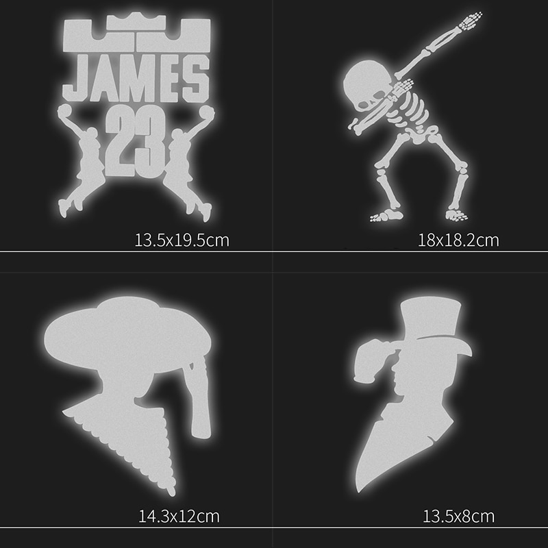 Multi Shape Reflective Sticker Heat-transfer Reflective Tape DIY Iron-On Fabric Patches sewing Accessories decoration On Clothes