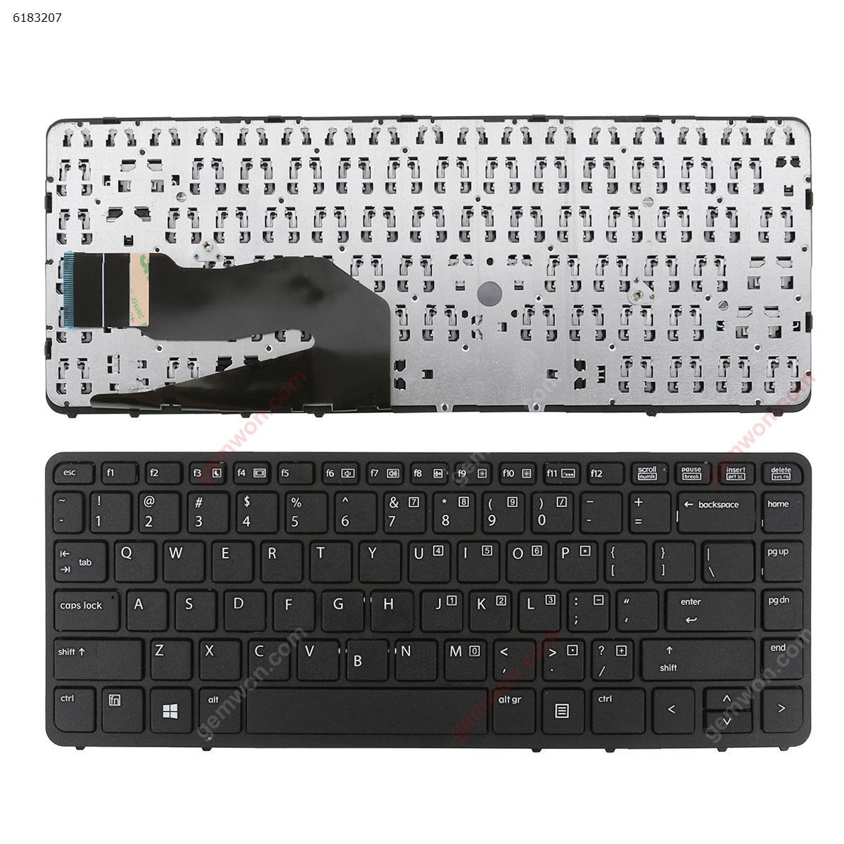 US Replacement Keyboard for HP EliteBook 840 G1 850 G1 840 G2 850 G2 Laptop Black NO Backlit NO Pointer