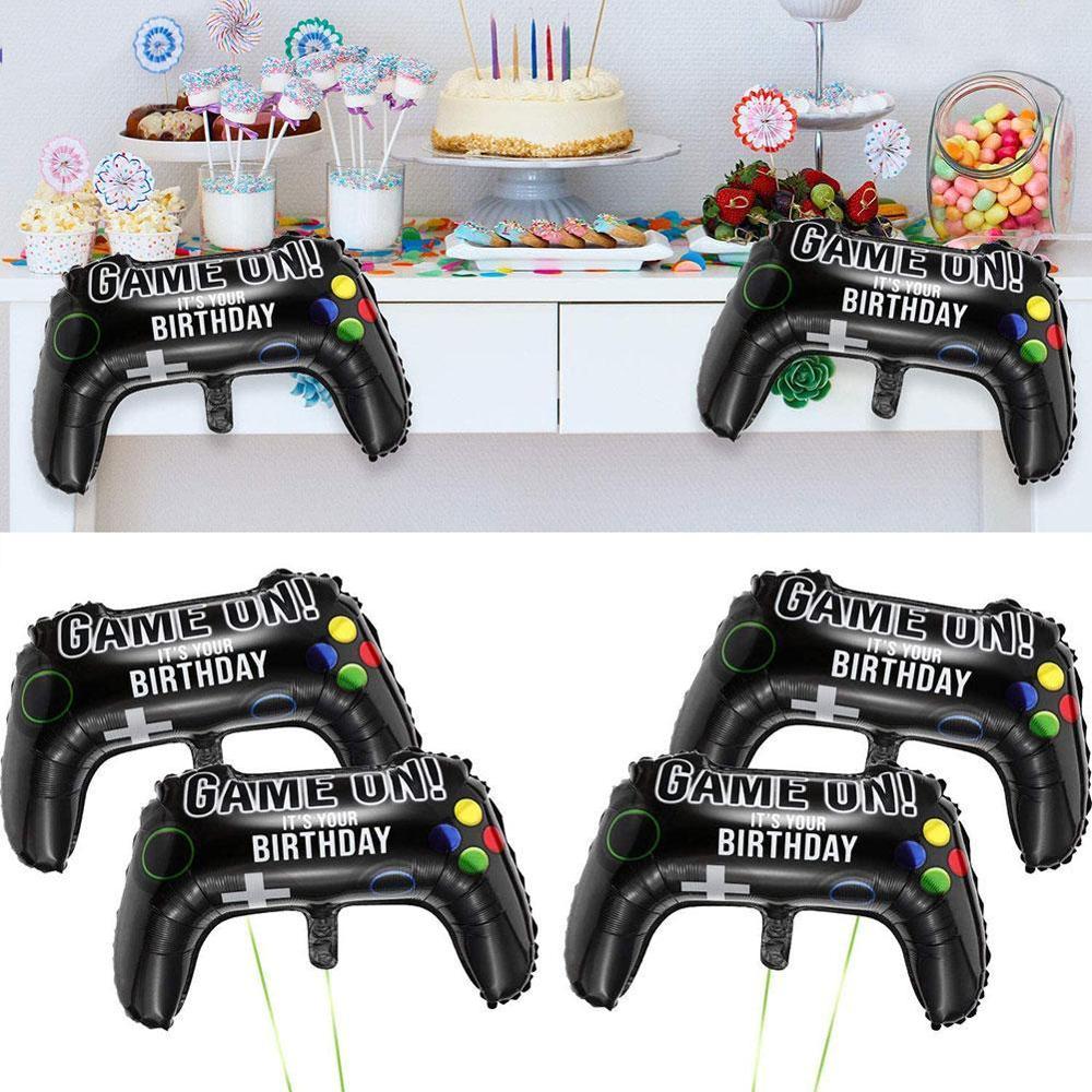 Video Game Controller Handle Shape Aluminum Foil Balloon Children's Party Birthday Venue Personality Party Decoration
