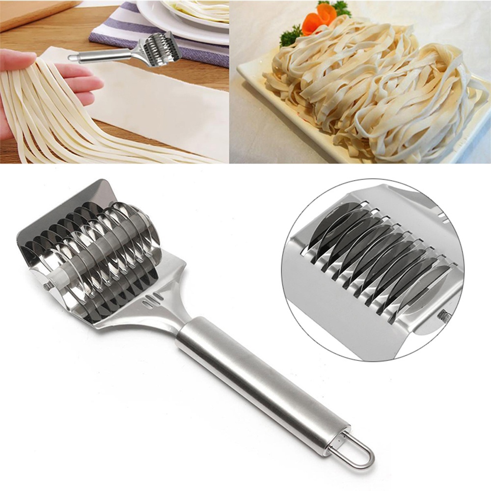 1PC Kitchen Dough Cutter Noodle Lattice Roller High Grade Stainless Steel Docker Portable Pasta Spaghetti Cooking Maker