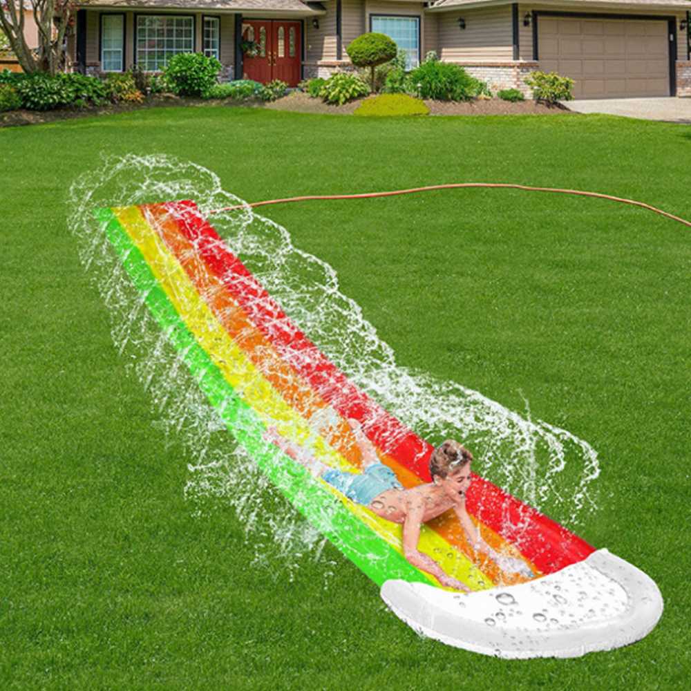 72x480cm Lawn Water Slides Fun Surf Water Slide For Kids Summer PVC Games Center Backyard Outdoor Children Adult Toys