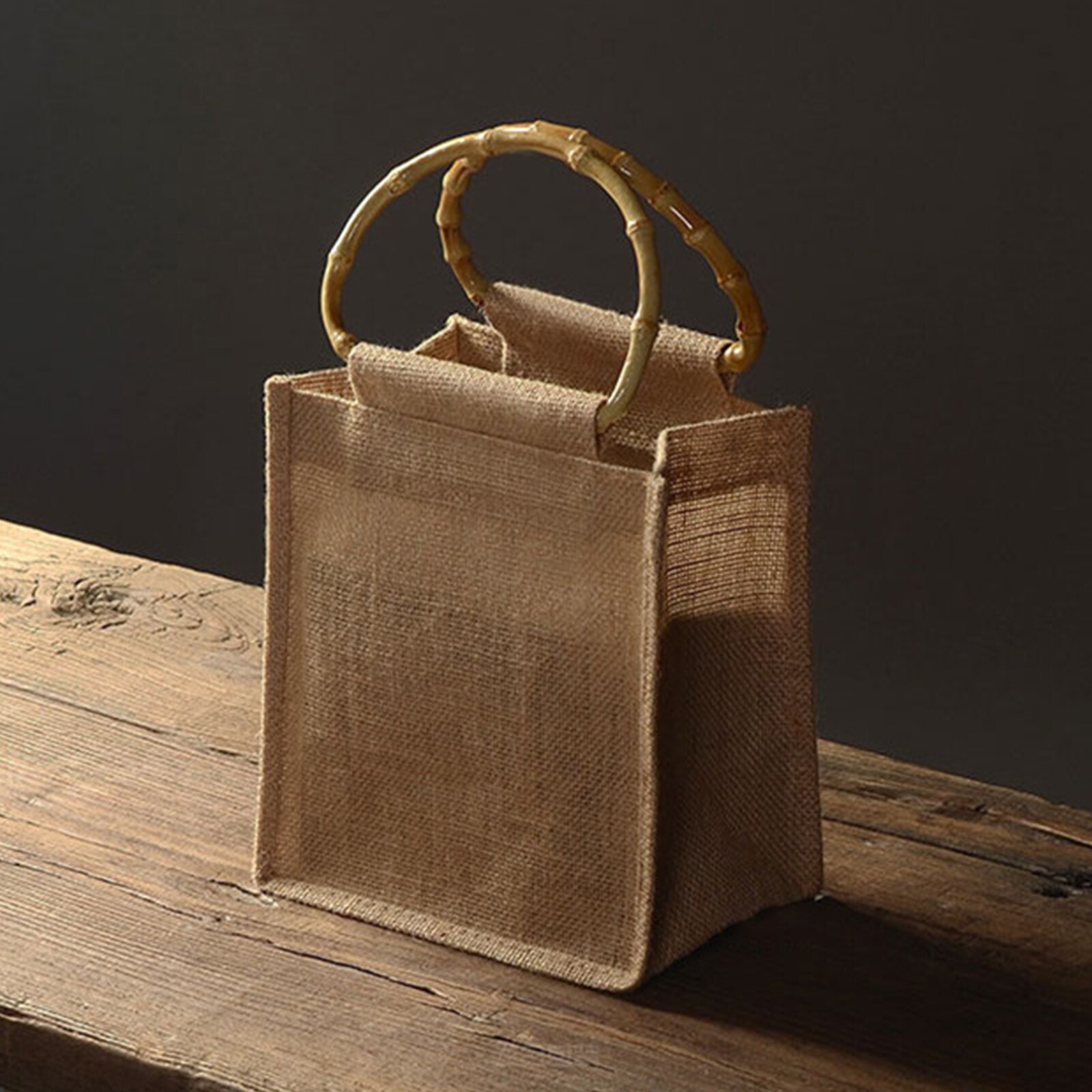 Borsa da spiaggia retrò da donna borsa da spiaggia creativa in bambù con manico in juta borsa da viaggio per donna
