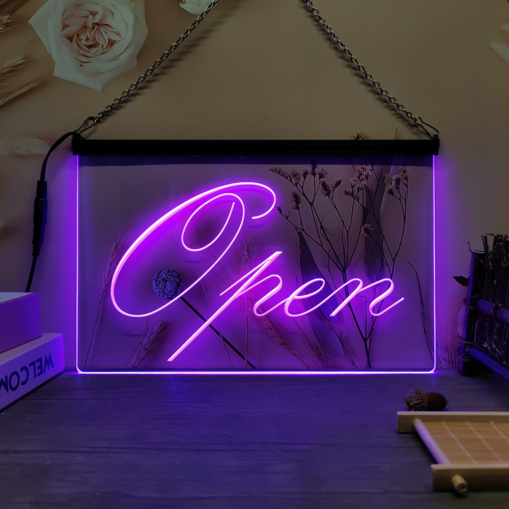 OPEN Script Shop-Vintage LED Neon Sign-Posters,3DC... – Grandado
