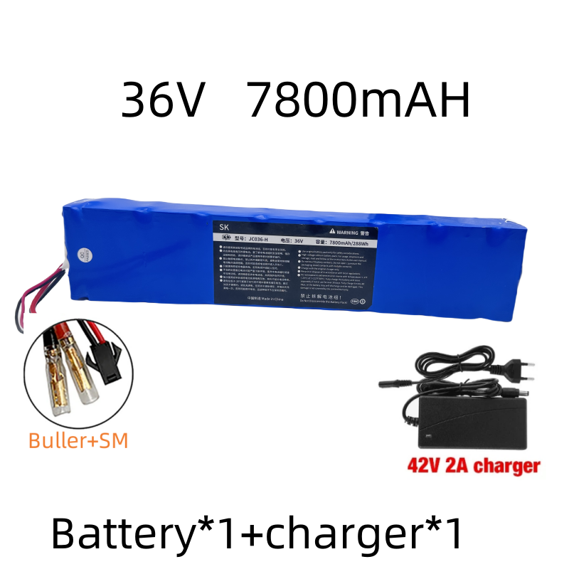 10 s3p 36v 7800mah 36v Lithium-Akku Lithium-Akku geeignet für Xiaomi M365 Elektro roller Akku 42V Ladegerät: Grau