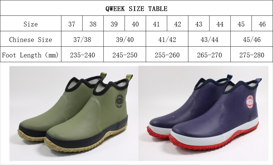 Men Ankle Boots Fishing Casual Men's Shoes Waterproof Rain Boots Male Rubber Winter Chef Work Shoe Fishing Wellies Footwear