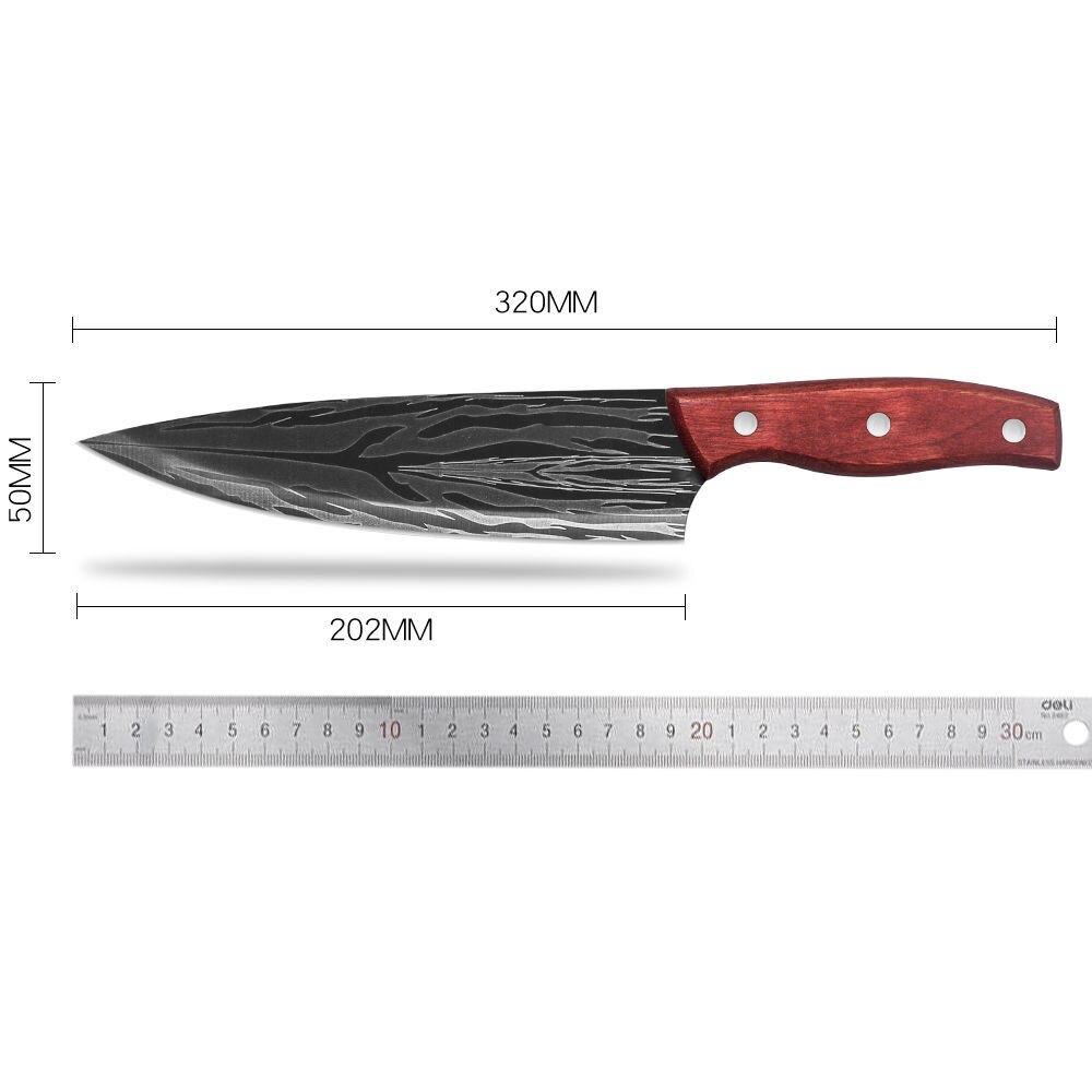 Stainless Steel Chef Knife Handmade Meat Cleaver Boning KnifeTraditional Chinese Slaughter Knives Vegetable Cutter Cooking Tool