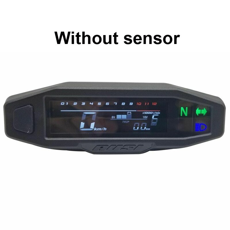 Motorcycle LCD Meter Speedometer RPM Universal Digital Odometer Electric Injection And Carburetor Meter For Russian KR200: Without Sensor