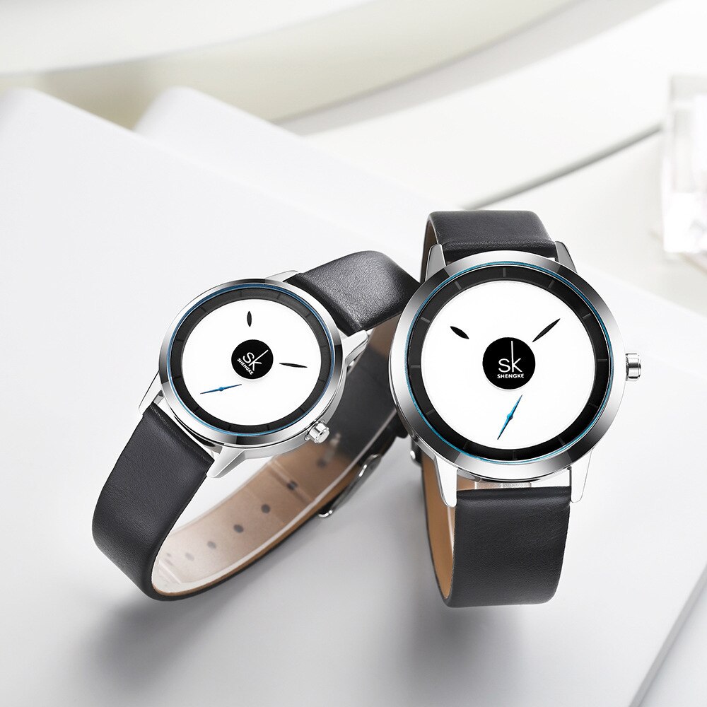 Paar horloge eenvoudig heren- en dameshorloge leren band waterdicht quartz paar formele heren- en dameshorloges