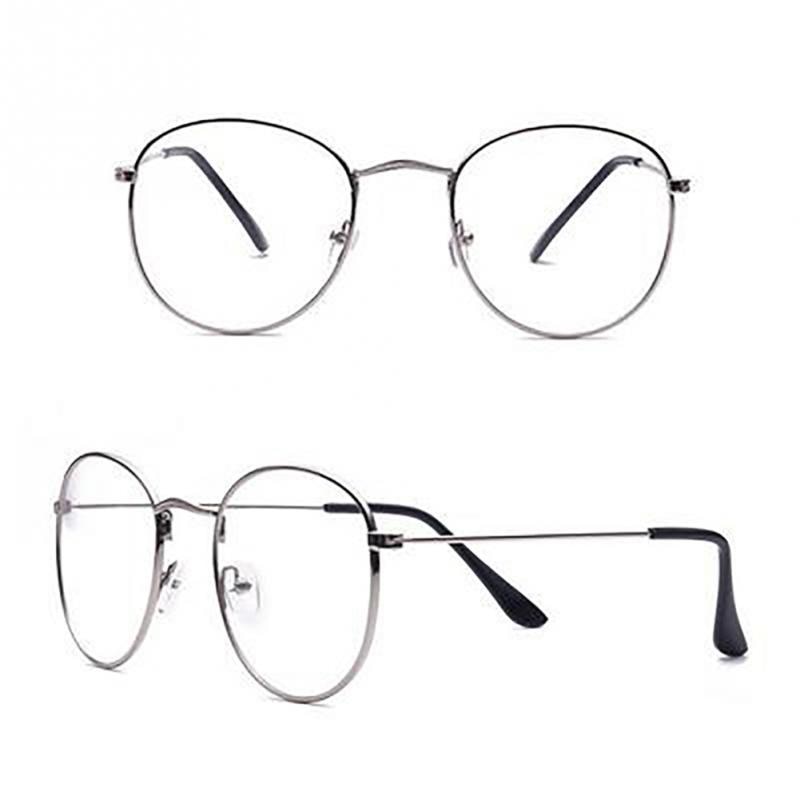 Women Men Simple Classic Gold Metal Frame Glasses Classical Vintage Style Optical Glasses #2