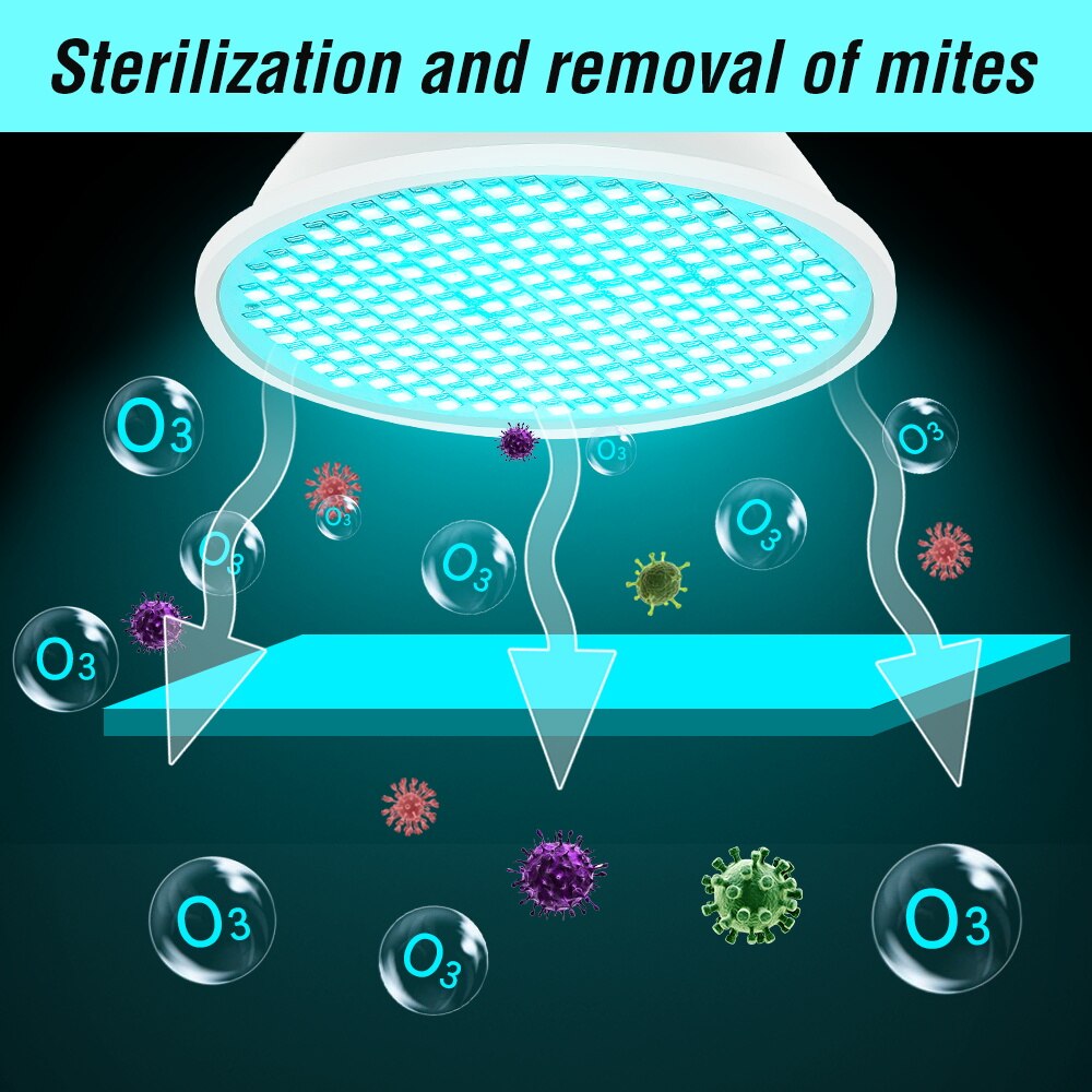 E27 Germicidal UV Light Led 254nm Ultraviolet Lamp LED 25W 35W 50W Disinfect Bacterial Spotlight Bulb 220V 110V Sterilizer Light