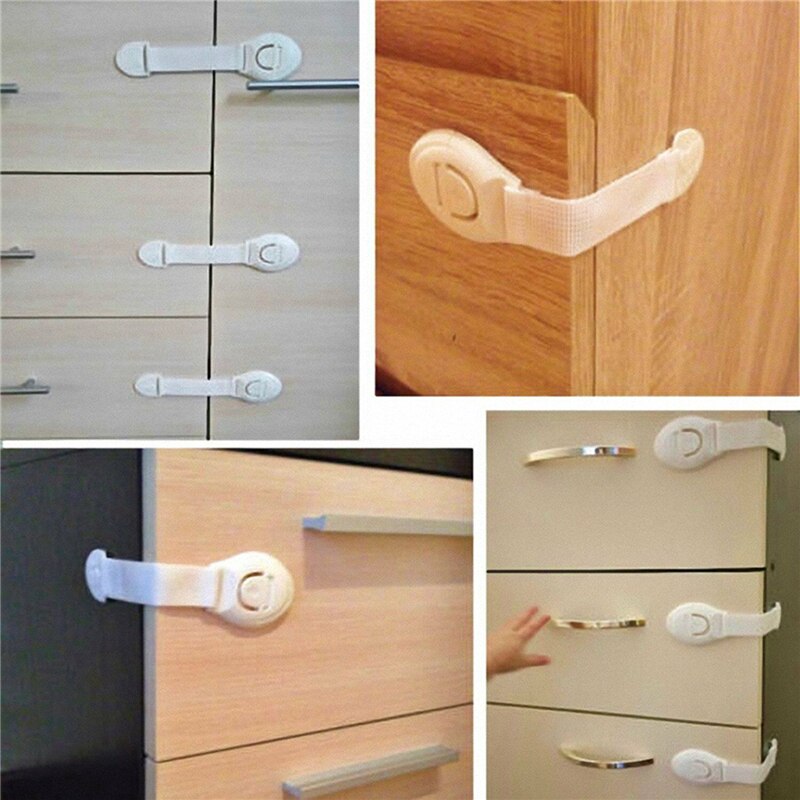 10Pcs/Set Child Lock Protection Of Children Locking Doors For Children's Safety Kids Safety Plastic Safety Door Drawer Fridge
