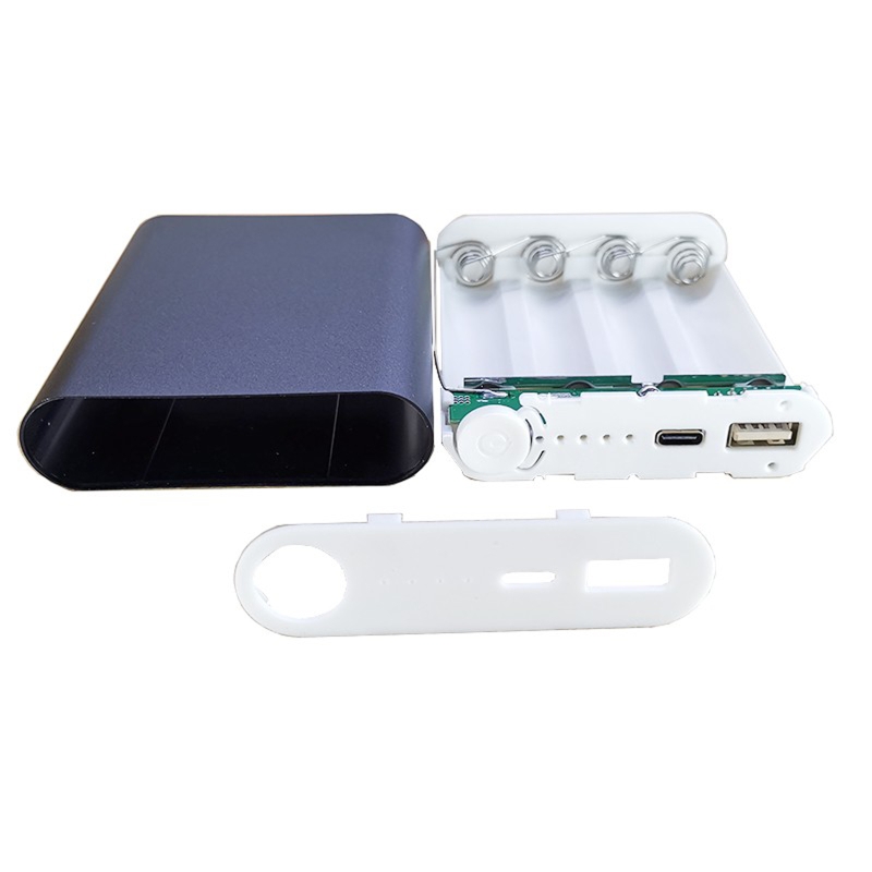 DIY Power Bank 4x 18650 Battery Box Case Kit Universal USB Charger with Battery Indicator for Smartphone Mobile Phones: Black