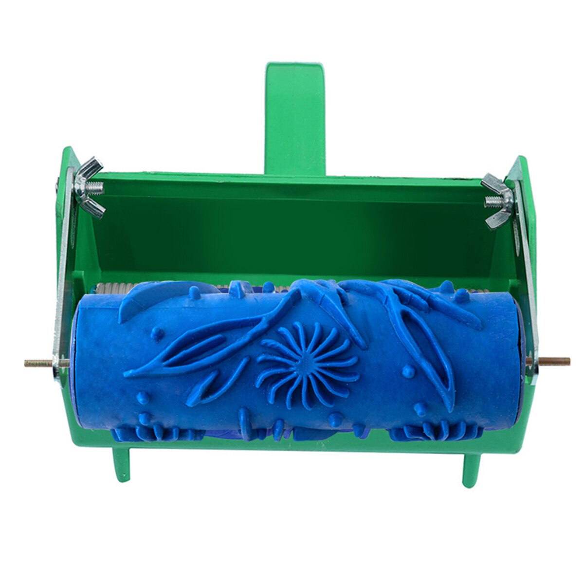 Embossed Paint Roller Patterned Rubber Roller Wall Texture Stencil Brush Wall Painting Tool Leaf Wood Grain Roller Soft Rubber