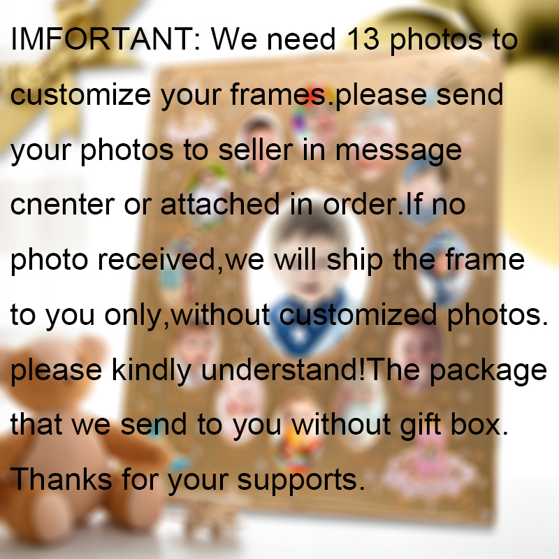 Tiny Ideas Baby's First Year Picture Frame First Year By Month Newborn Baby Registry DIY Birthday Anniversary Photo Frame: Golden without box