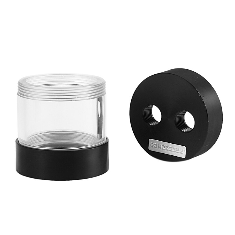 FREEZEMOD YSX-6 PC Industrial Cylindrical Transparent Water Tank Polycarbonate Acid and Alkali Three Holes