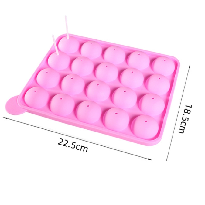 Molde de pirulito de silicone com 20 buracos, faça você mesmo, gelatina de chocolate, bola de gelo, moldes de bolo, molde reutilizável, sobremesa assada, molde antiaderente, ferramentas de cozinha: Azul
